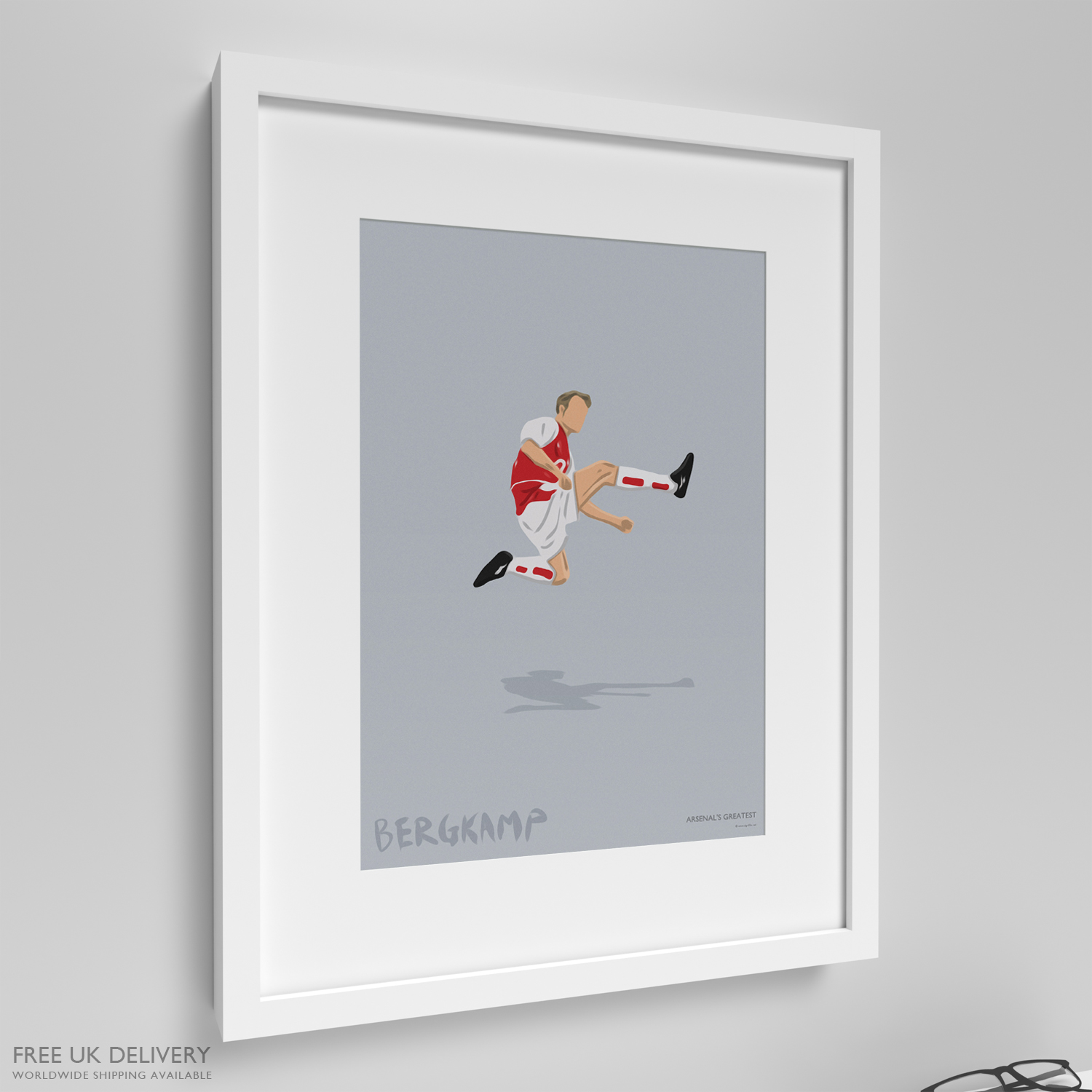 Arsenal - Dennis Bergkamp Print - DGriffin Art & Design