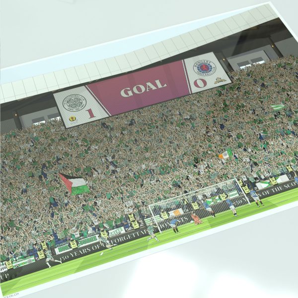 Celtic 2024 Scottish Cup final illustrated print