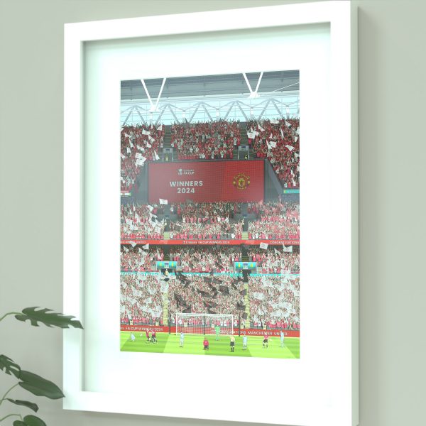 Manchester United 2024 FA Cup final illustrated print